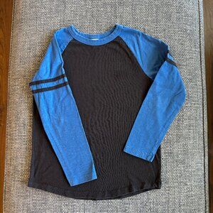 ⚾ Hanna Andersson Black/Blue Boys Slub Jersey Baseball Tee – Size 10 (140)